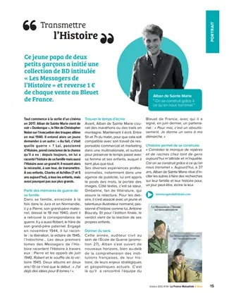 Article de La France Mutualiste, octobre 2020 : « Transmettre l'Histoire ».